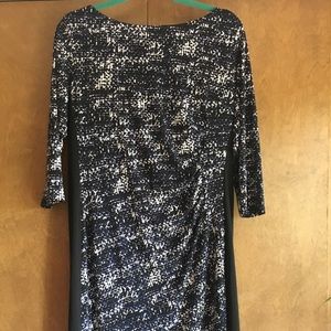 Black, blue & white dress